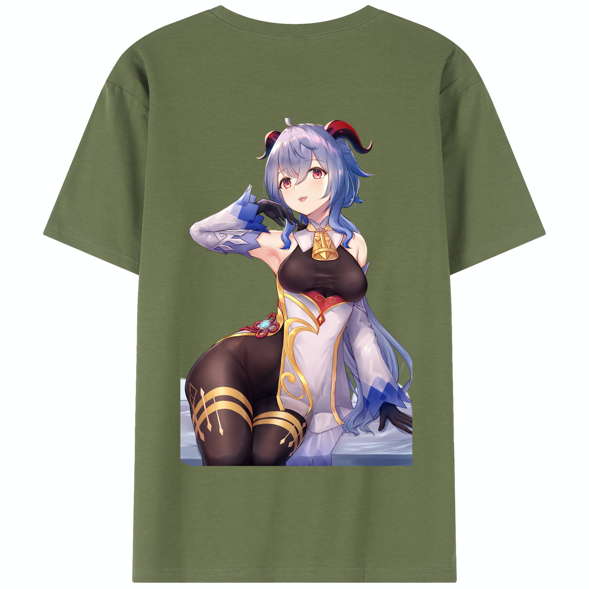 げんし神 甘雨 かんう genshin Ganyu 綿100％半袖Tシャツ（背面プリント）